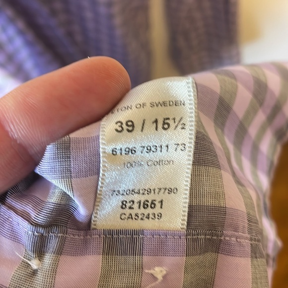 Eton purple / grey checkered dress shirt. - Picture 4 of 5